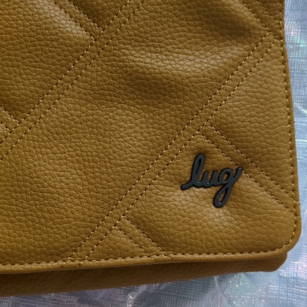 Lug Mustard Quilted Bag with Gunmetal Chain Strap And RFID Card Purse NWOT - Picture 3 of 10